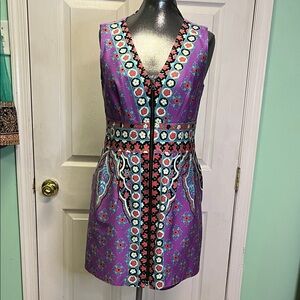 Nanette Lepore Purple and Purple Patterned Mini Dress